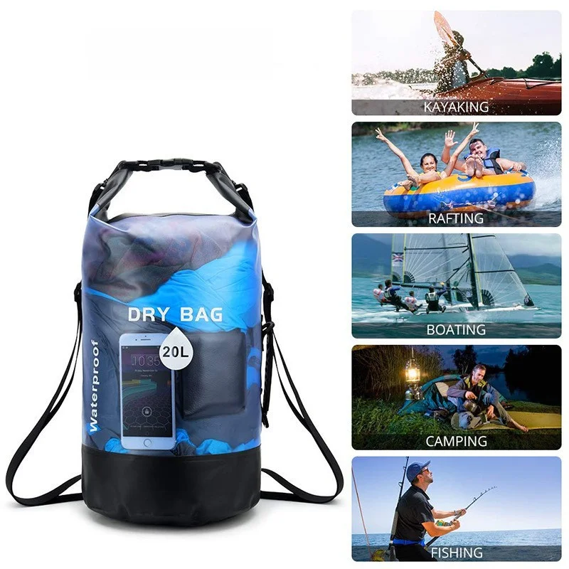 Outdoor sports PVC bucket Swimming beach Hiking Drifting waterproof bag_desvips.com