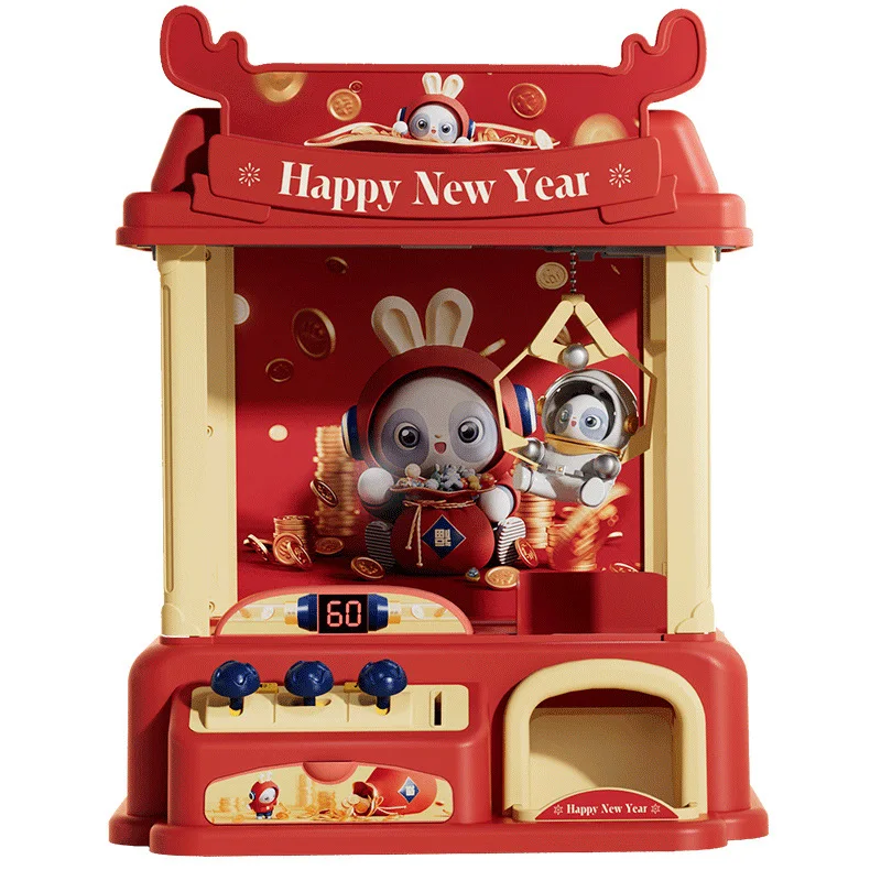 Children Mini Claw Machine Toy Coin Operated Play Game Automatic Doll Machines Three Stick Operation Claw Crane Toys Kids Gifts 6