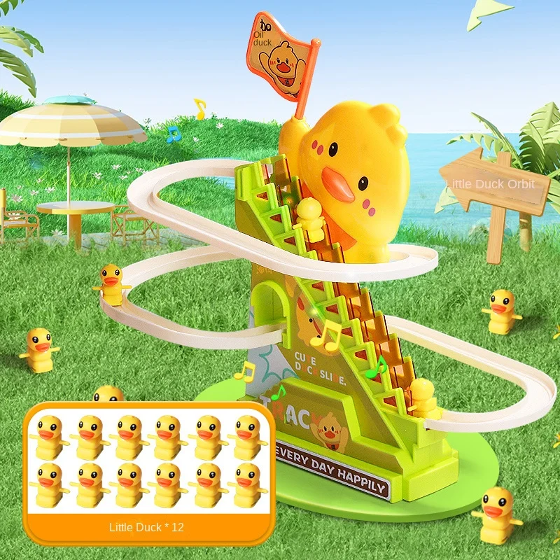 درج تسلق البط الأضواء الساطعة والموسيقى بطة السفين...