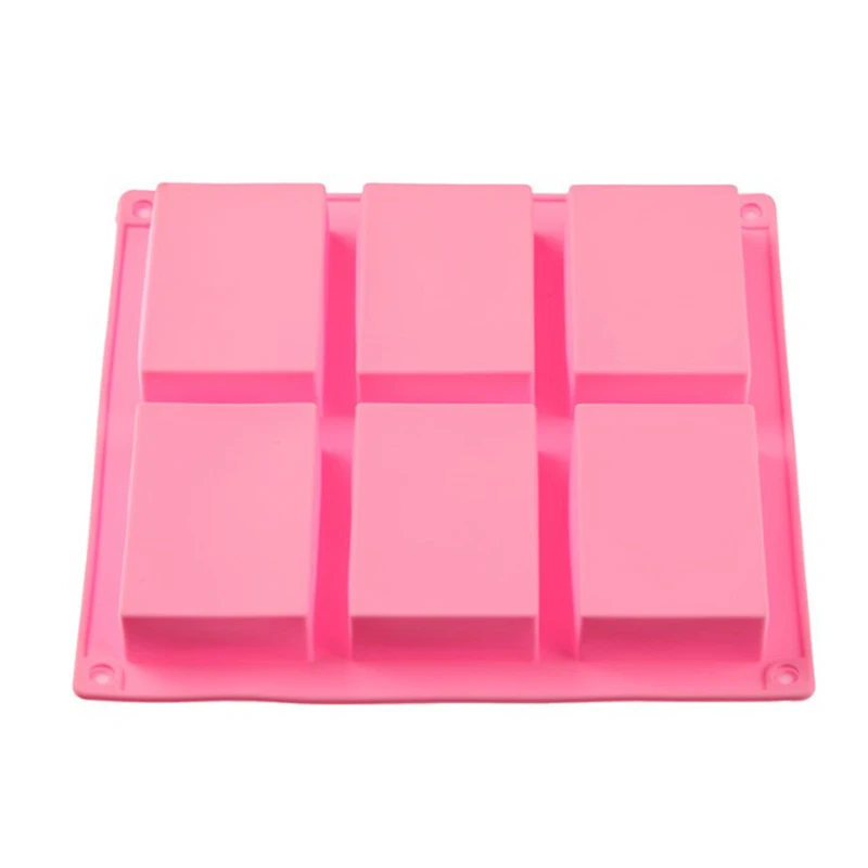 6 Cell Rectangular Silicone Soap Mold For Homemade Decorative Soap Making Mould