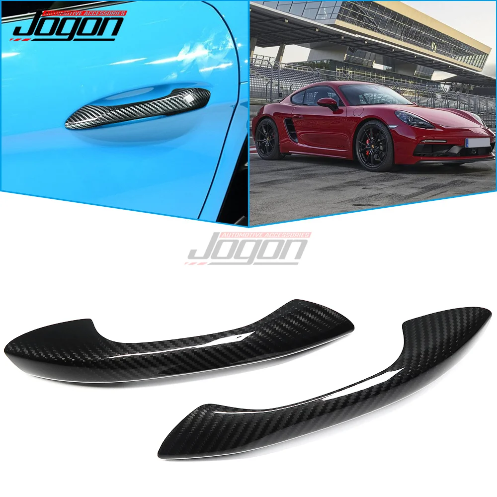 

Car Styling Carbon Fiber For Porsche 918 718 Door Handle Cover Spyder Boxster Cayman 982 Doorknob Shell Exterior Trim Sticker