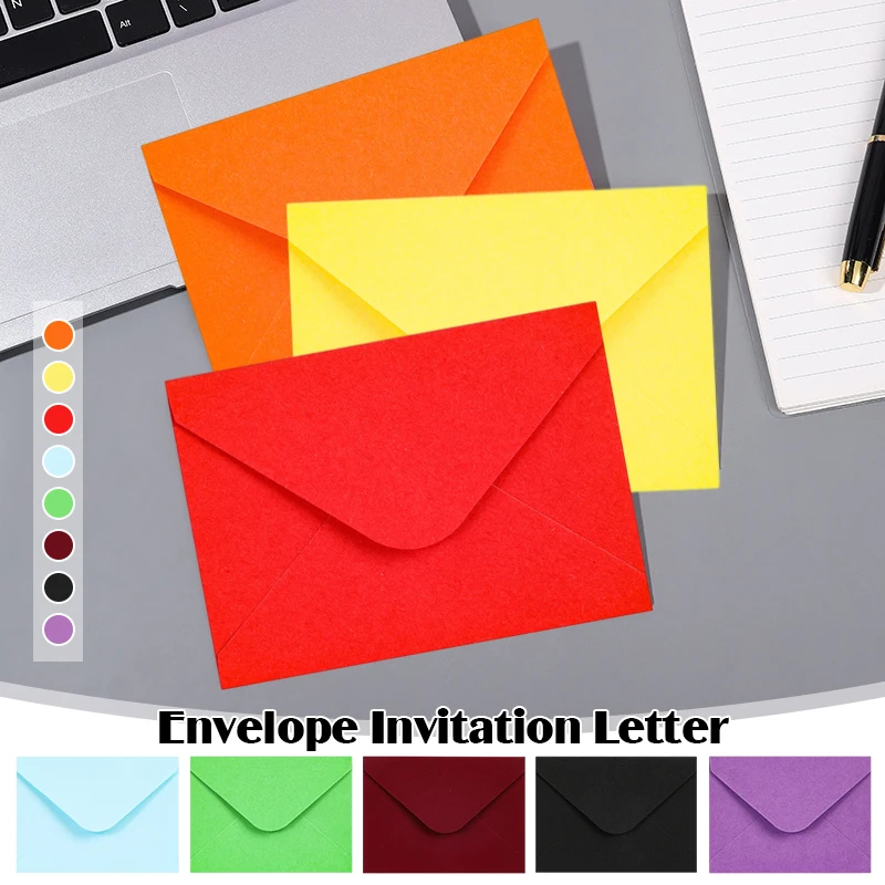 Mini Paper Envelopes 10X7Cm Colorful Gift Greeting Card Business Paper Envelopes Western Letter Wedding Party Invitation 50Pcs, mini envelopes