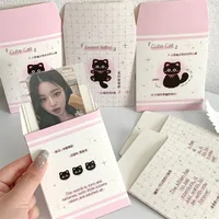 MINKYS 10pccs/Pack Kawaii Black Cat 3 inch Photocard Holder Photo Card Envelope Storage Bag Paper Collect Bag School Stationery 1