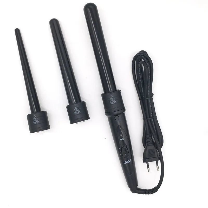 3 In 1 Hair Curlers Care Styling Curling Wand Interchangeable 3 Parts Clip Hair Iron Curler Set Curler Styles Tool DODO hair curler,hair iron