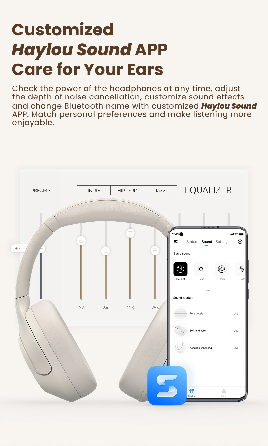 HAYLOU S35 ANC Auscultadores Sem Fio Bluetooth