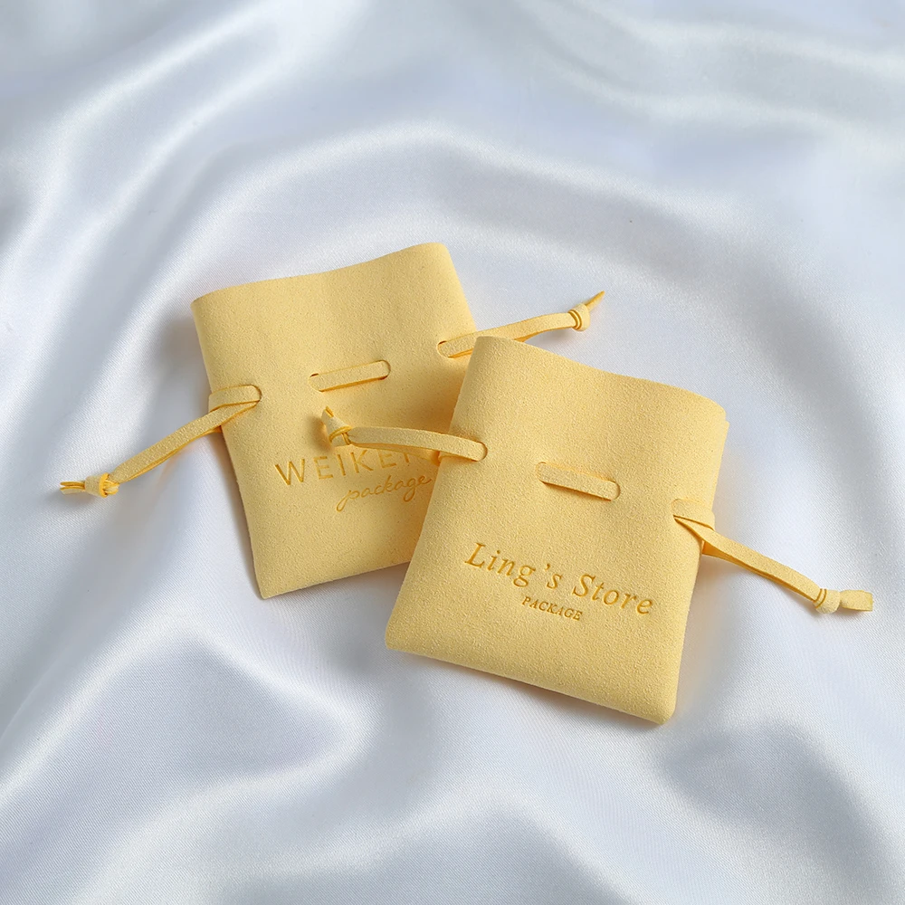 100 Personalized Jewelry Packaging Pouch Custom Logo Envelope Bag Chic Small Pouch Mircrofiber Travel Jewelry Pouches Gift Party