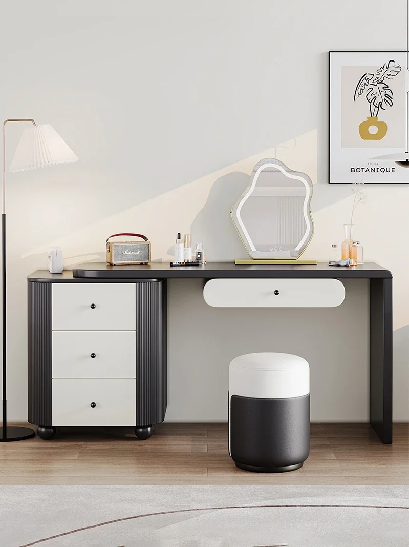 French cream wind dresser bedroom modern minimalist dressing table retro black solid wood closet dressing table one.
