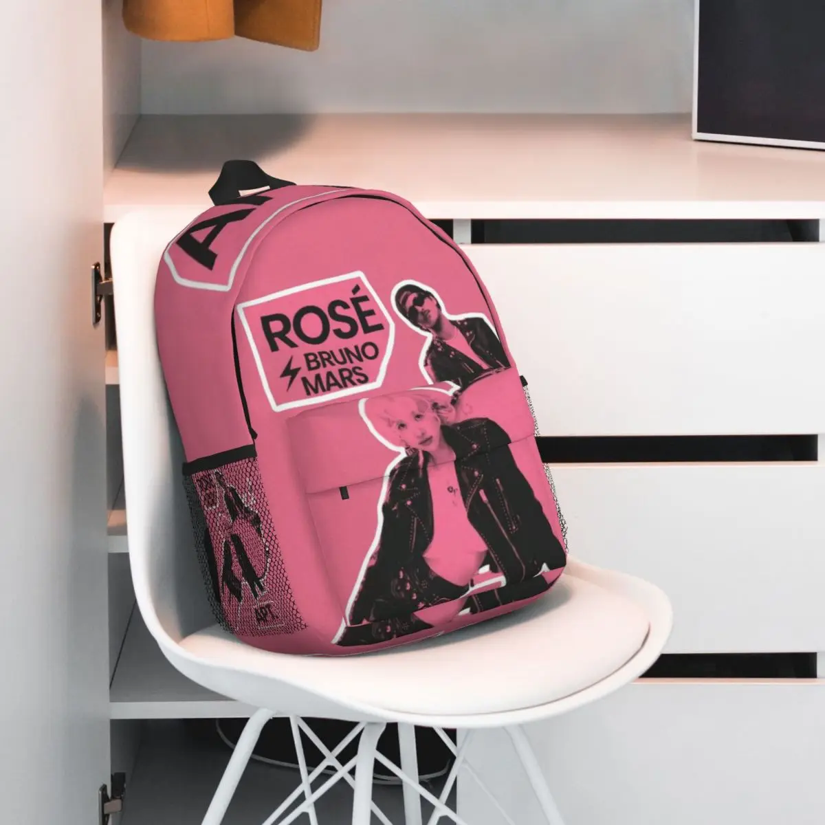 A-APT ROSE-Bruno Mars New Fashionable Pattern School Bag Print Lightweight Backpack 15inch 6