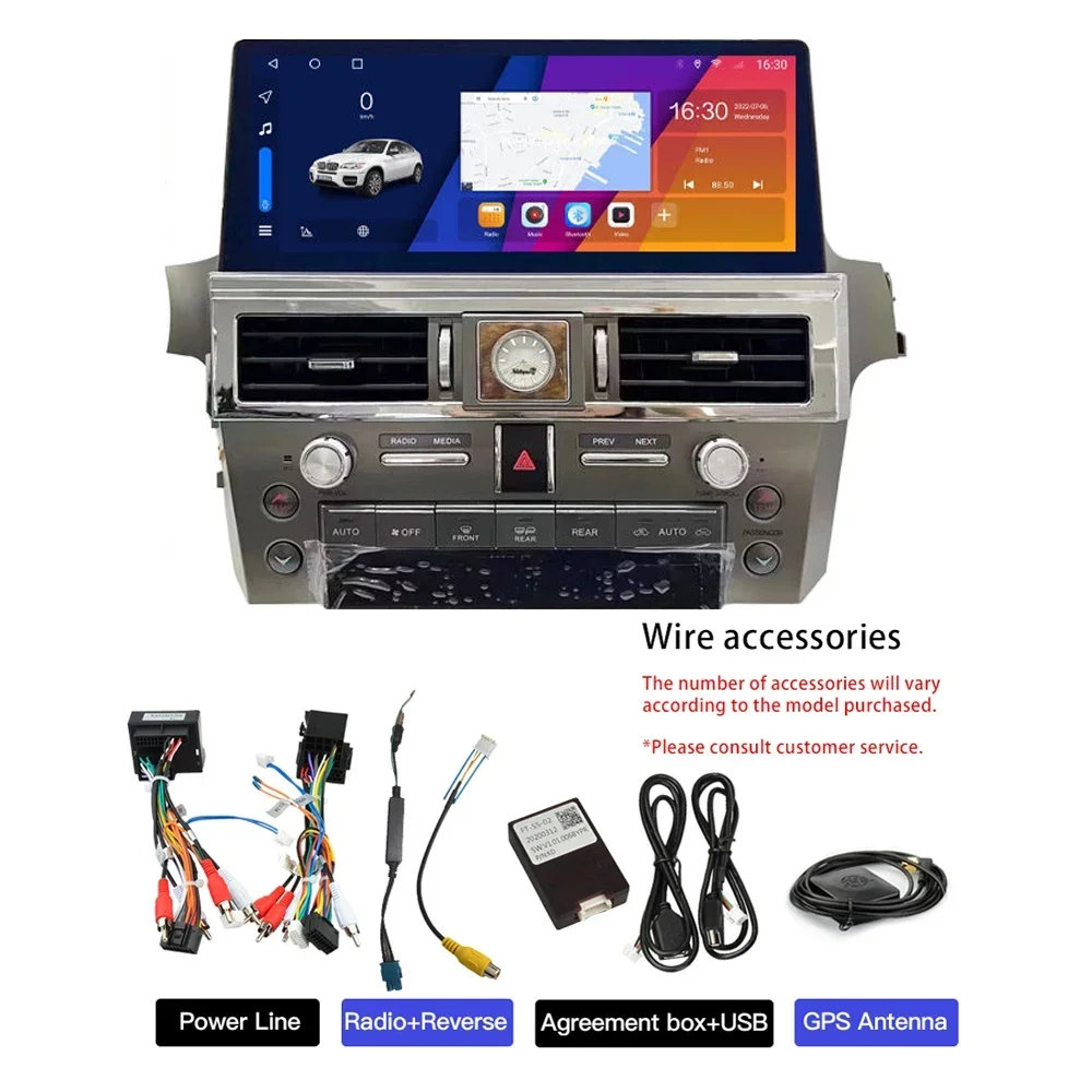 Reproductor Multimedia CarPlay 1920*720 de 12.3'' con Android 14, Navegación GPS, WiFi, Radio Estéreo para LEXUS GX400 GX460 2010 - 2022 3