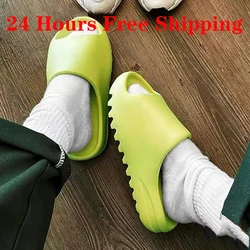Summer Slippers Men Women Indoor Eva High Soft Bottom Sandals Open Toe Trend Slides Light Beach Shoes Slippers Home Size 36-45
