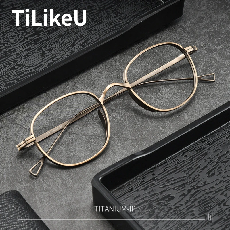 

Ultra Light Wide Rim IP Pure Titanium Eyeglasses Frame Retro Square Myopia Hyperopia Reading Glasses Frame 일본수제 안경테 Unisex 2024