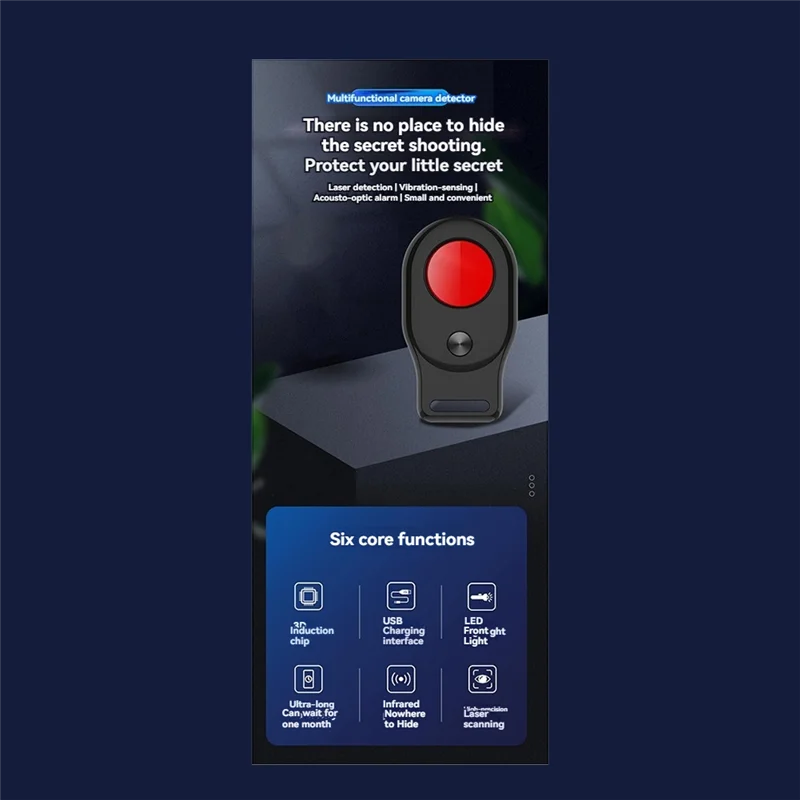 Anti-Theft LED IR Alarm For Hotel, Rental, Outdoor Travel Anti Candid Camera Security Device