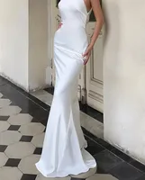 Modern Wedding Dresses Mermaid Sexy Customized Women Bride Dresses Halter Neck Elegant Bride Dress Long Wedding Party Gown 2
