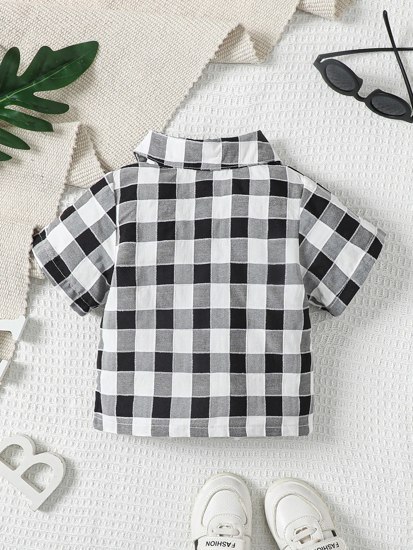 Kids Shirts 6-36M Baby Boys Casual Simple Style Short Sleeve Gentleman Striped Plaid Shirt Spring/Summer kids shirts