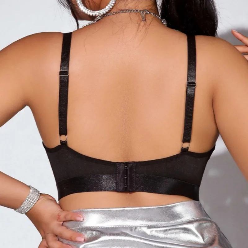 Sexy Women Lace Sheer Shiny Diamond Bra Non Padded Push Up Lingerie Female Breathable Plus Size Underwear