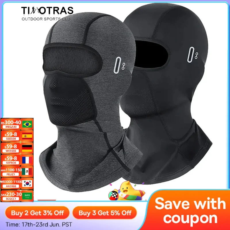 Motorcycle Balaclava Summer UV Protection Glasses Face Breathable Hole Men Women Quick-Drying Motorcyclist Mask