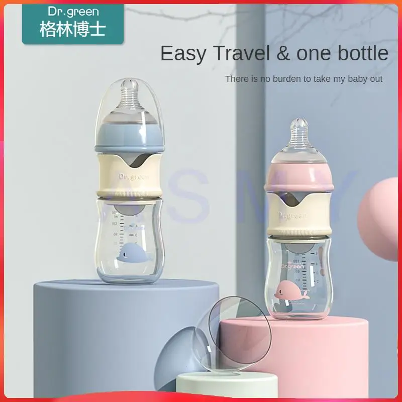 Dr.Green Newborn Baby Bottle PPSU 150ml-300ml Wide Mouth Bottle Sealed isolation Fast milk filling Removable/Washable Bottles milk bottle feeding bottle