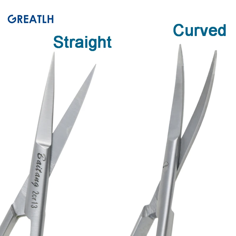 Stainless Steel Autoclavable Tissue Scissors Straight Curved Pointed Scissors 10cm/11cm/12.5cm/14cm ophthalmic microsurgical scissors