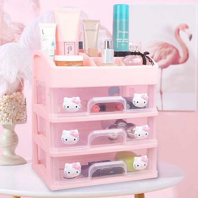 Sanrio Compact Desktop 2/3-Drawer Organizer Home Office Storage Box Plastic  Case