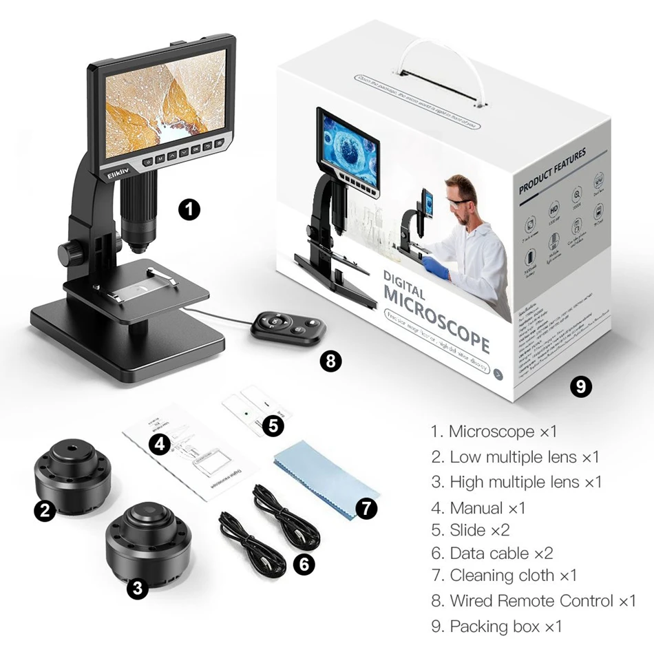 Elikliv Coin Microscope, 4.3 LCD Digital Microscope 1000x, USB Coin  Microscope for Error Coins with Lights for Kids Adults, PC View, Windows  Compatible 