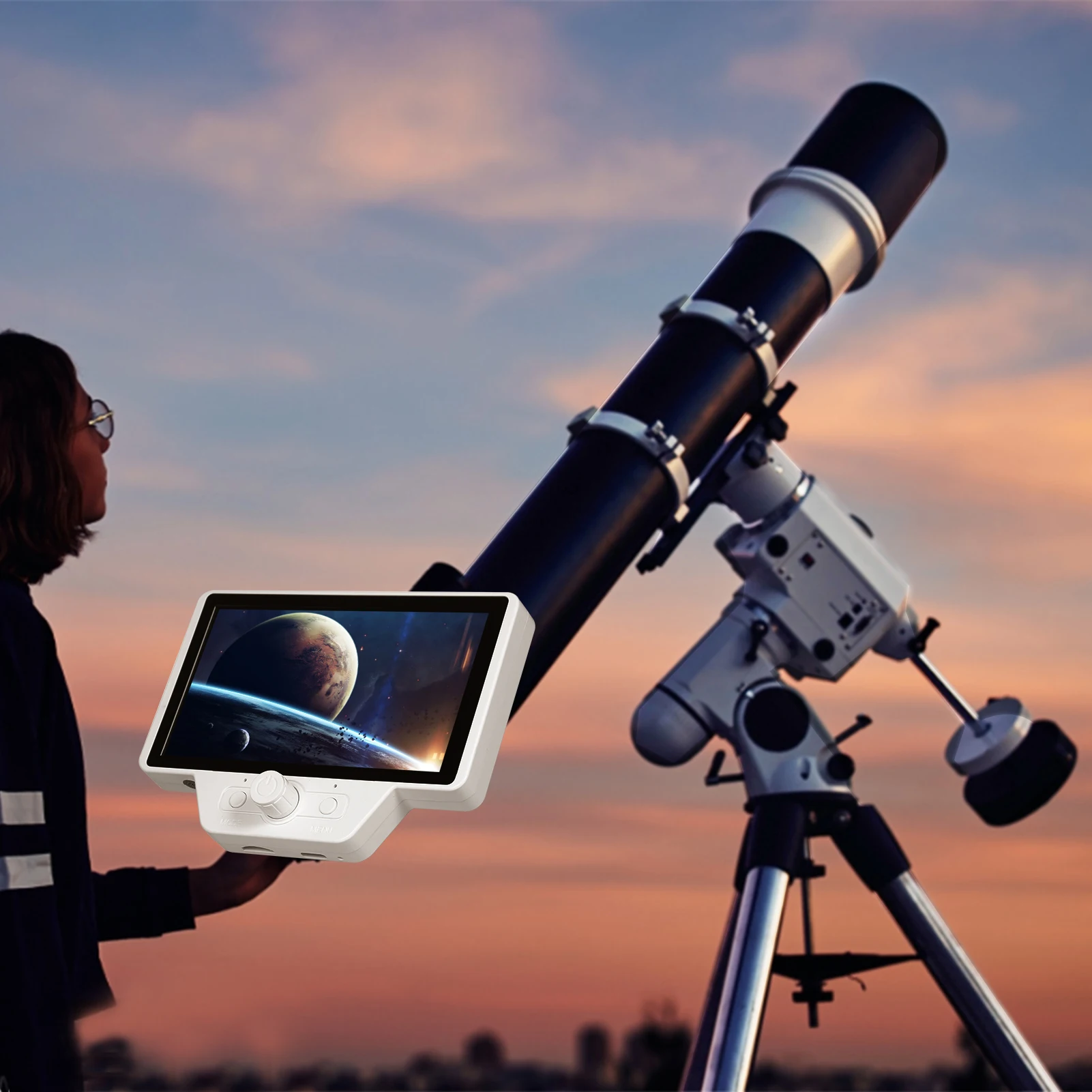 

Electronic Eyepiece for Telescope Digital Camera Video Recorder with WiFi Connection and Remote Control