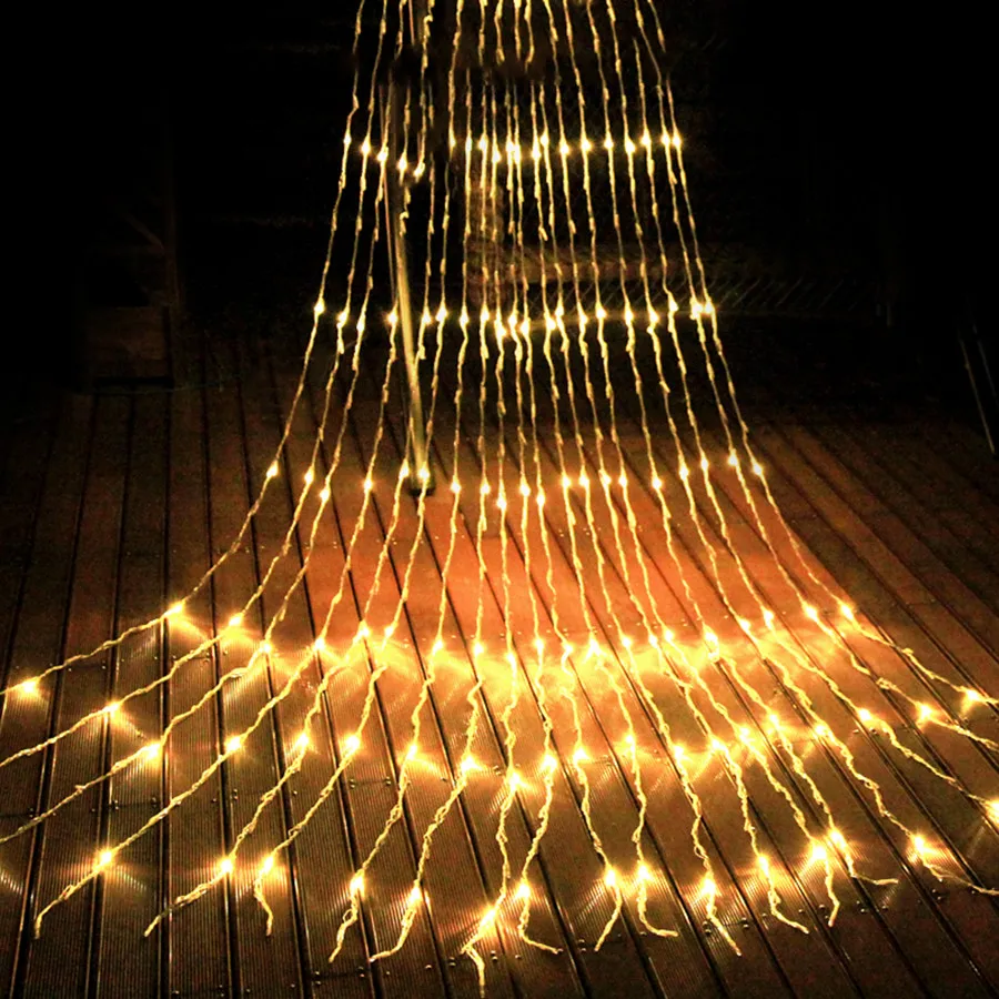 

3X3M 6X3M LED Meteor Shower Rain Light Water Flow Waterfall Window Curtain String Light Wedding Christmas Fairy Light Garland