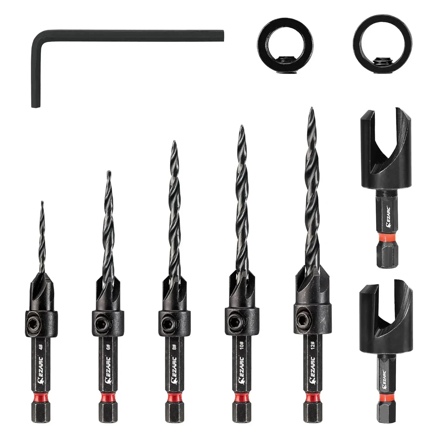 Set 4 Frese Per Legno A Raggio Con Cuscinetto - Codolo 6,35 Mm, Teste 1/8, 1/4, 5/16, 1/2 Pollice - Per Router E CNC - 2