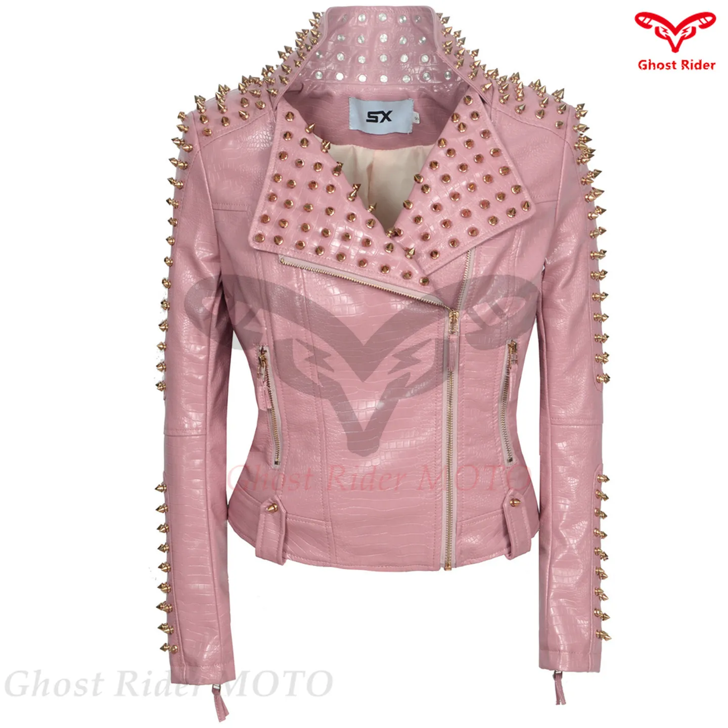 Eu 봄 가을 오토바이 유니폼 여성용 PU 가죽 의류 여성용 짧은 록 리벳 PU 가죽 자켓 플러스 6XL 45-90kg