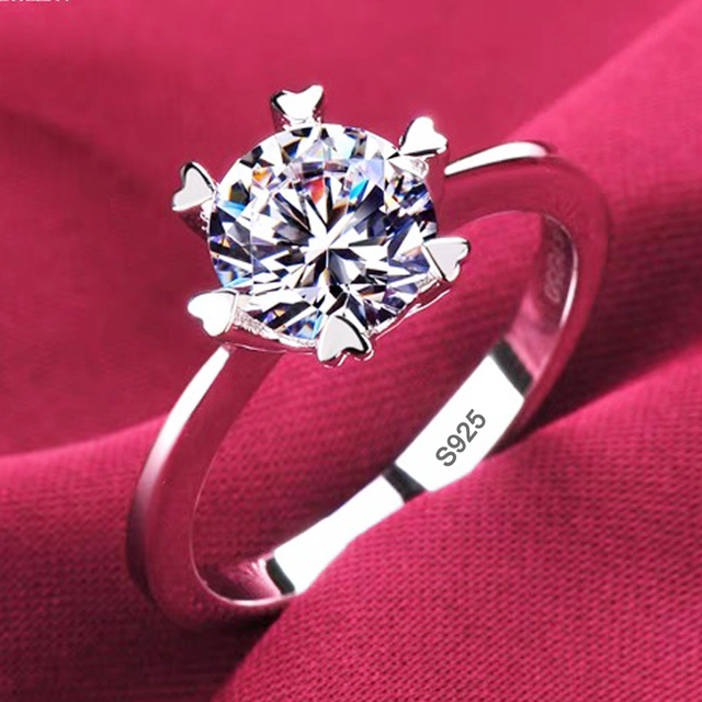 Fade 18K White Gold Rings Women High Quality Zirconia Diamond Original 925 Silver Rings Wedding Band Bridal Jewelry Gift