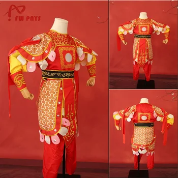 Red Sun Wukong Costume Abbigliamento per uomo Monkey King Suit Festivo Cosplay Halloween Carnevale Festa di alta qualità (Top + Pantaloni)