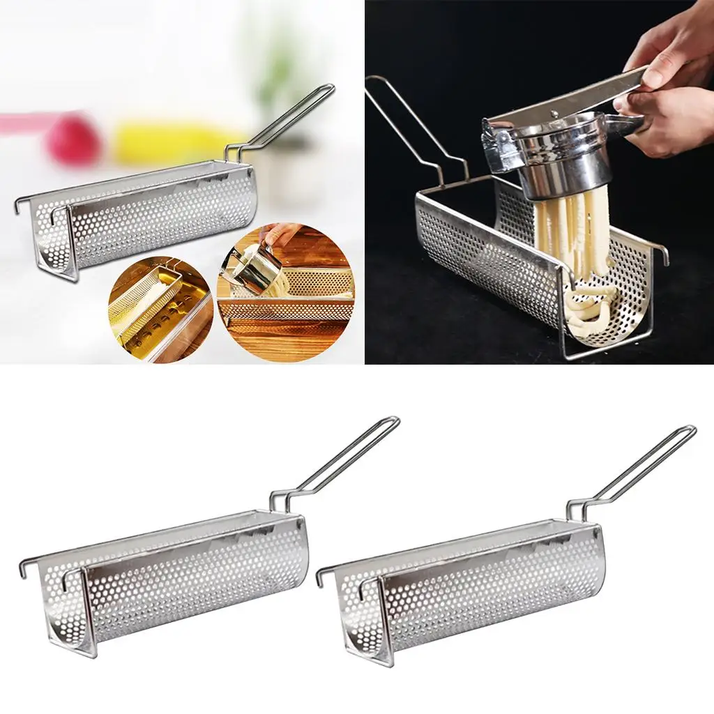 Food Grade 304 Stainless Steel Fried Food Basket Large Fryer Strainer for Home Cooking French Fries and Chicken Fry Machine 3
