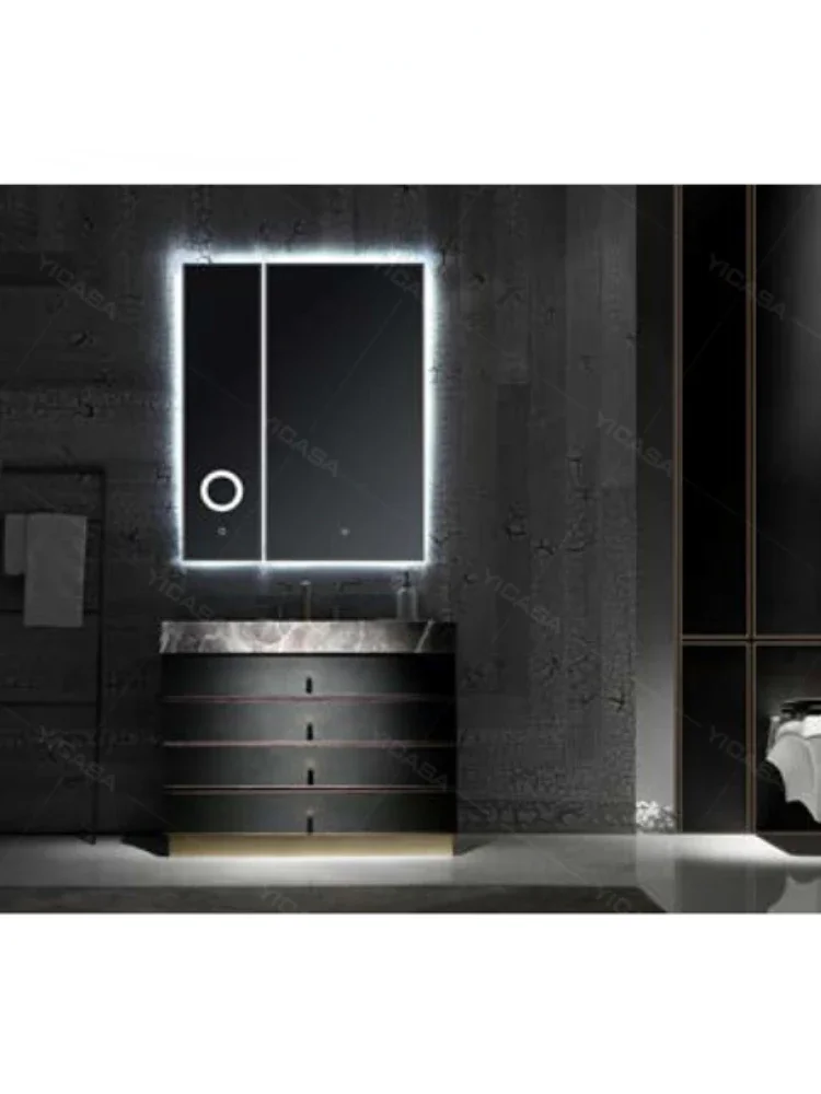 marble top grey wooden bathroom vanity