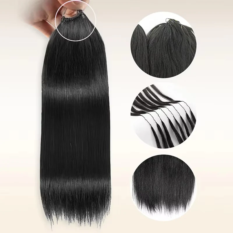 Straight Miracle Knots Crochet Hair For Braiding 100% Human Hair Extension Bone Straight Feathered Human Crochet Hair 4