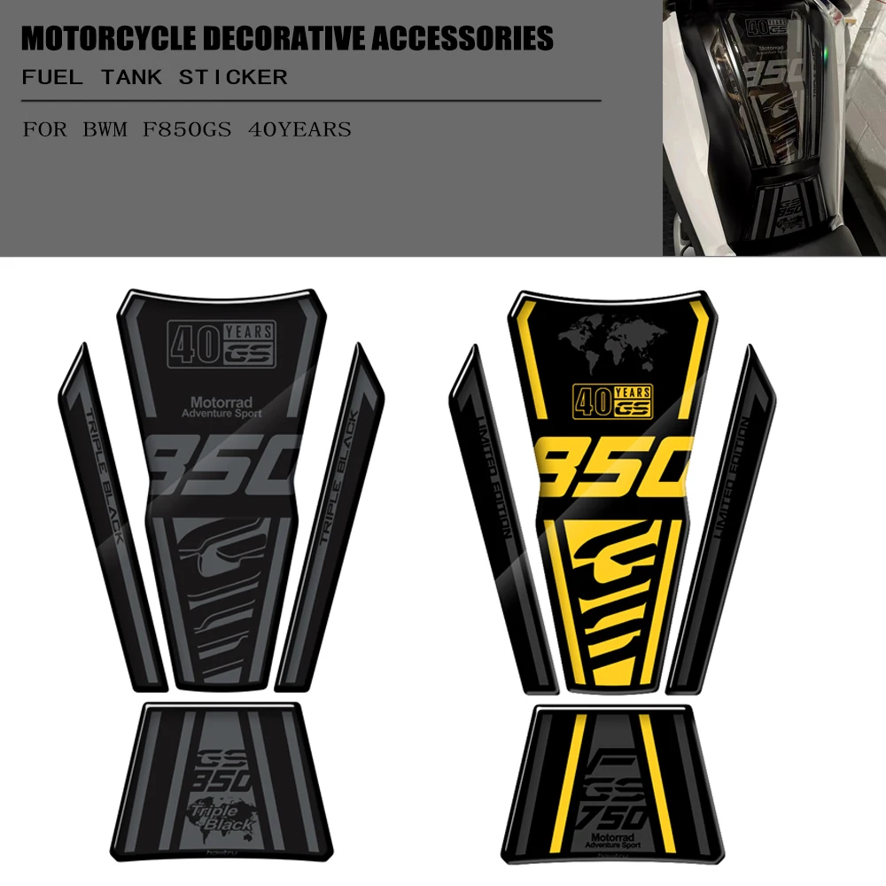 Motorcycle Decal Kit  Gas Tank Pad Protection Decals For BMW F 850 GS F850GS 2020-2022 Motorcycle Gas Tank Pad Protector 40 Year