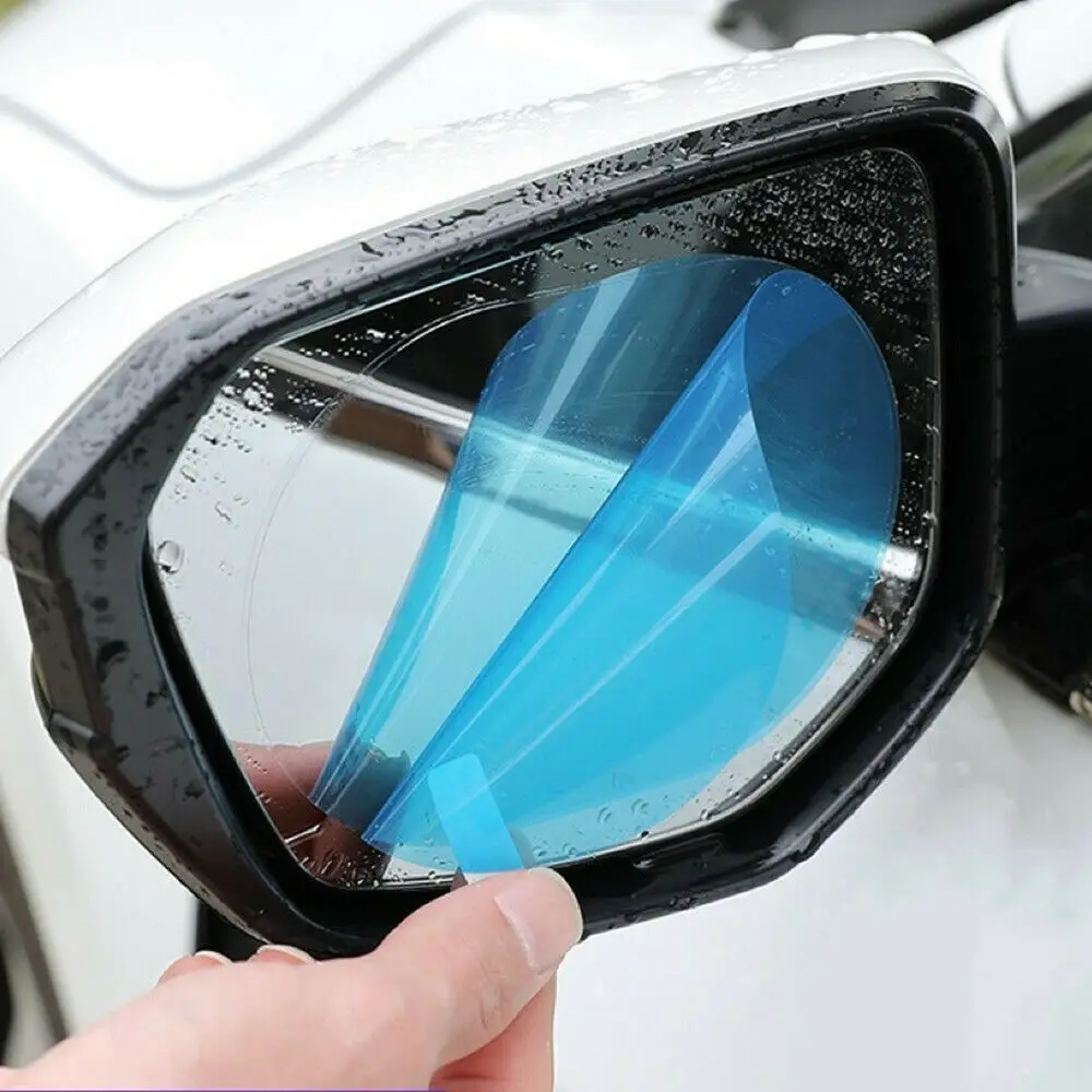 2x Anti Fog Antiglare Car Rearview Mirror Trim Film Cover Rainproof