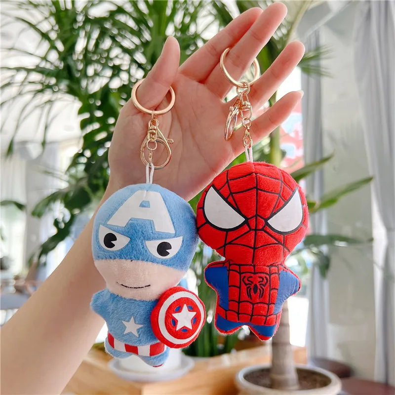 

Disney Spider Man Plush Keychain Children's Cartoon Action Figure Ironman Plush Toy Pendant Kids Toy Dolls Decorate Anime Gift