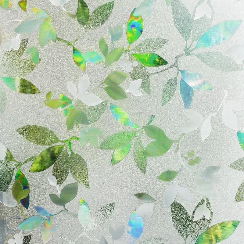 Pellicola Decorativa Per Finestre In Vetro Macchiato Con Stampa A Foglie Tropicali, Per Vetri E Finestre, Adesivi Per Finestre, Decorazione Per Porte - Foto 2