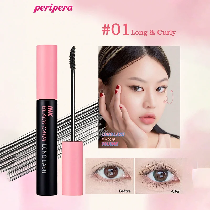 K-Beauty Peripera Ink Black Mascara, Lengthening, Thick, Waterproof, Smudge Proof, Long Lasting