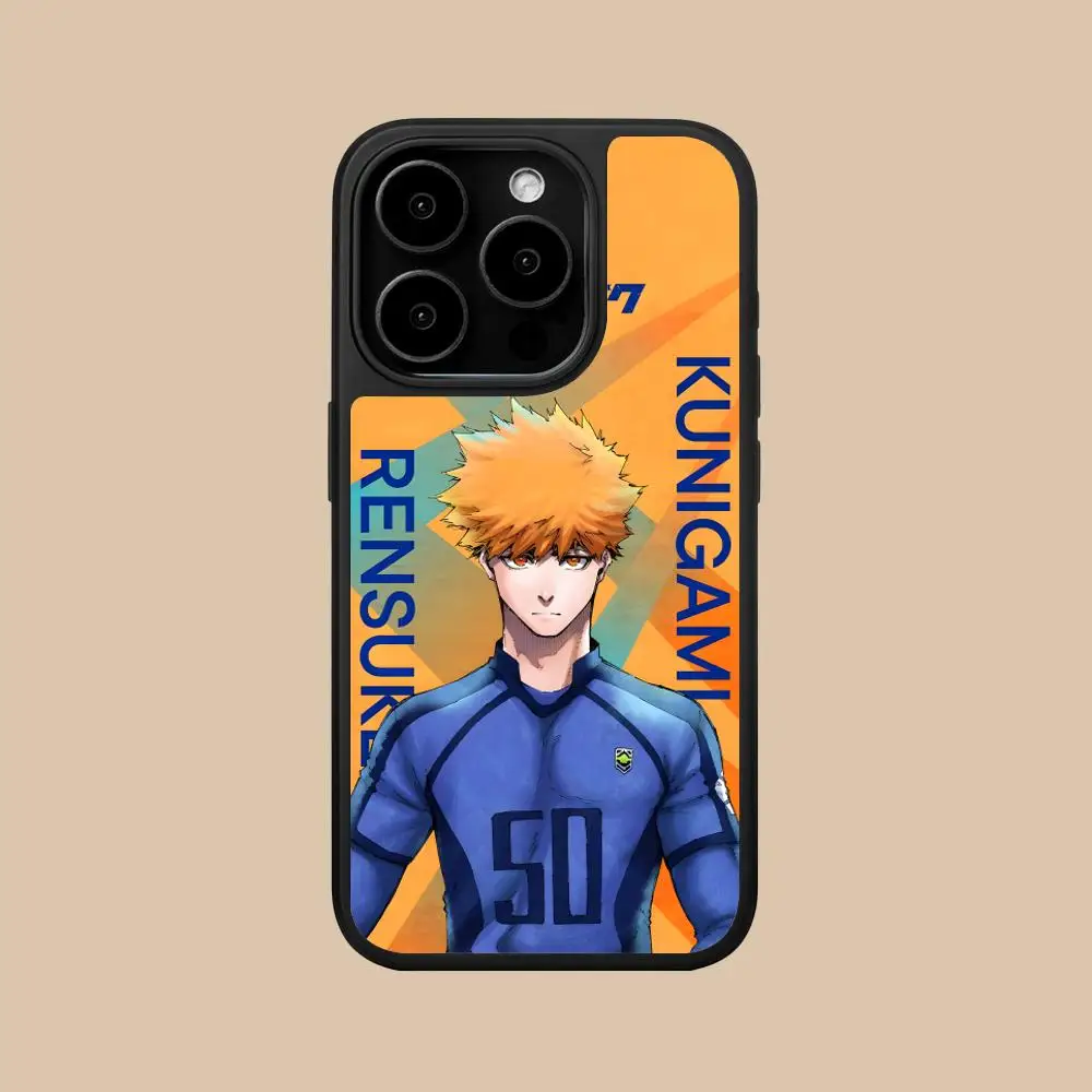Vibrant Blue Lock Kunigami Rensuke Matte Phone Case - Colorful Protective Smartphone Cover