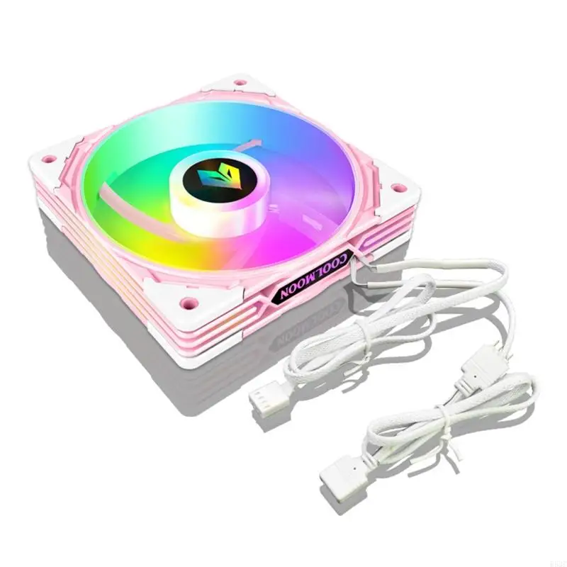 Computer PC Fan Adjustable ARGB Cooling Fan 120mm Control Computer Cooling ARGB for Case Fans 4Pin PWM 5V 3Pin AR