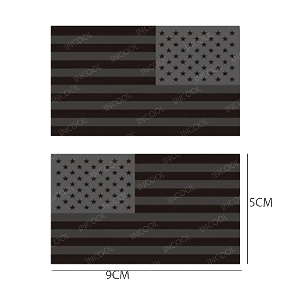 United States American US USA Infrared IR Reflective Large Size Flag Patches Tactical Military Emblem Shoulder Fastener Badges images - 6