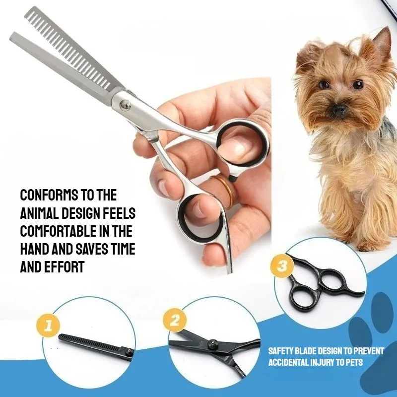 القط الكلب الاستمالة المهنية قص الشعر مقص الفولاذ المقاوم للصدأ الحيوانات الأليفة الشعر التشذيب أداة الكلب مشط للعناية بالحيوانات الأليفة المنزلية