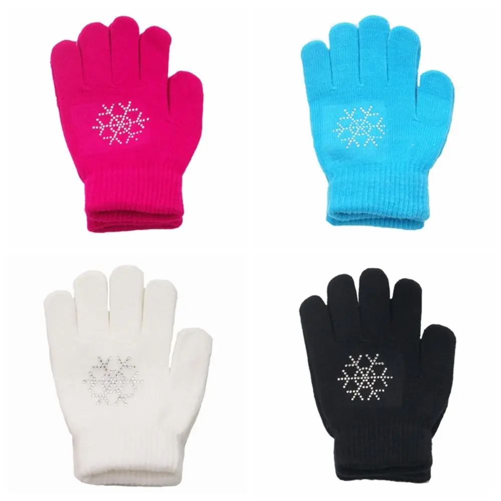 Non-Slip Skating Gloves Palm Protection Winter Warm Figure Skating Gloves Cotton With Gel Kids Skating Mittens Cold-proof