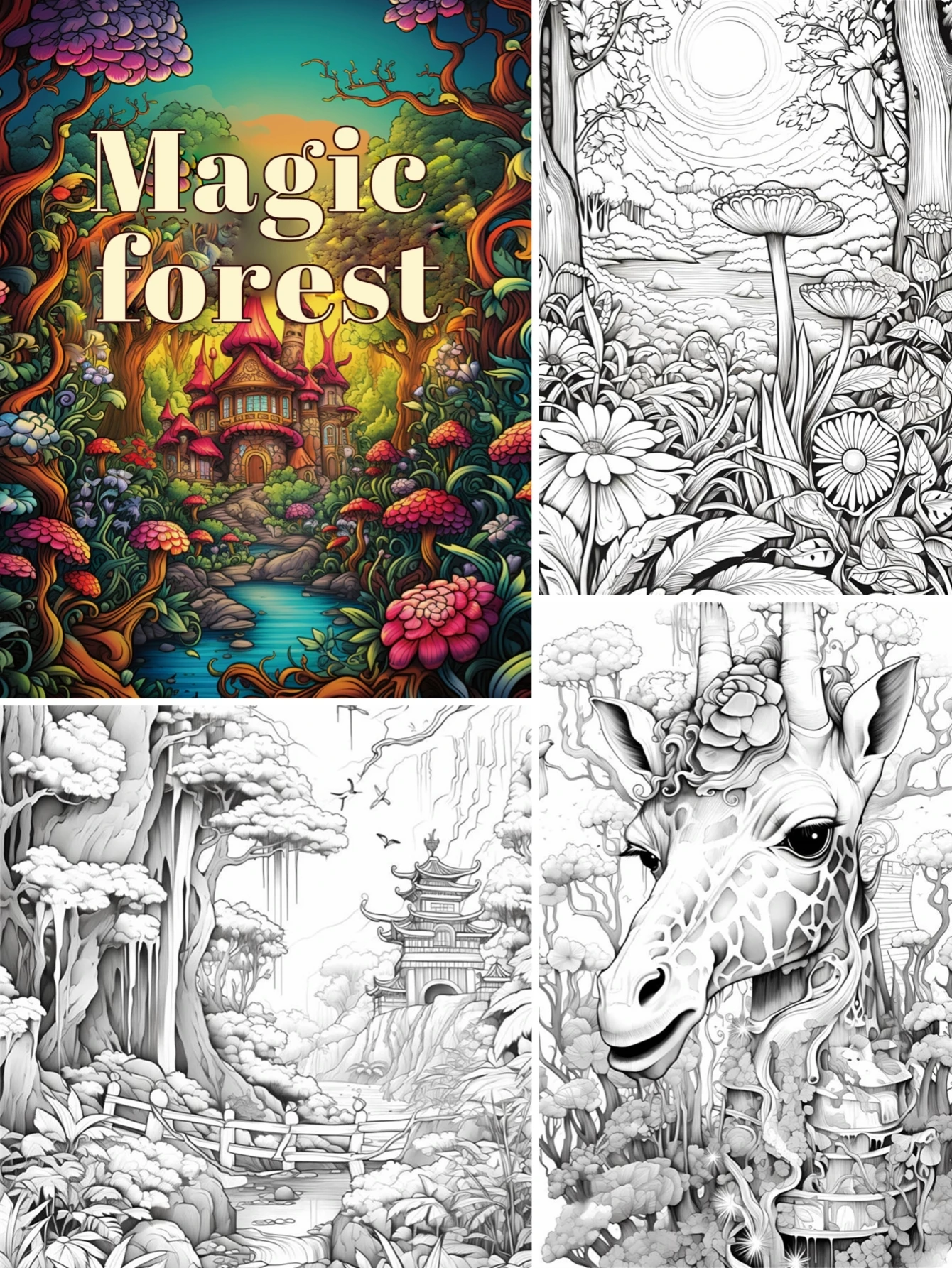 1Pc Magic Forest Art Coloring Book Original Upgraded Paper Thickened 22 Pages Coloring Books Gift For Holiday Birthday 4