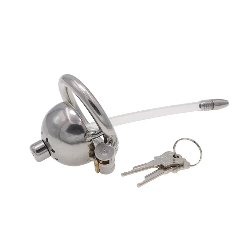 Male Stainless Steel Chastity Device Chastity Belt CB Lock Catheter Penis Ring Cock Cage Alternative Bondage Gay Erotic Sex Toys