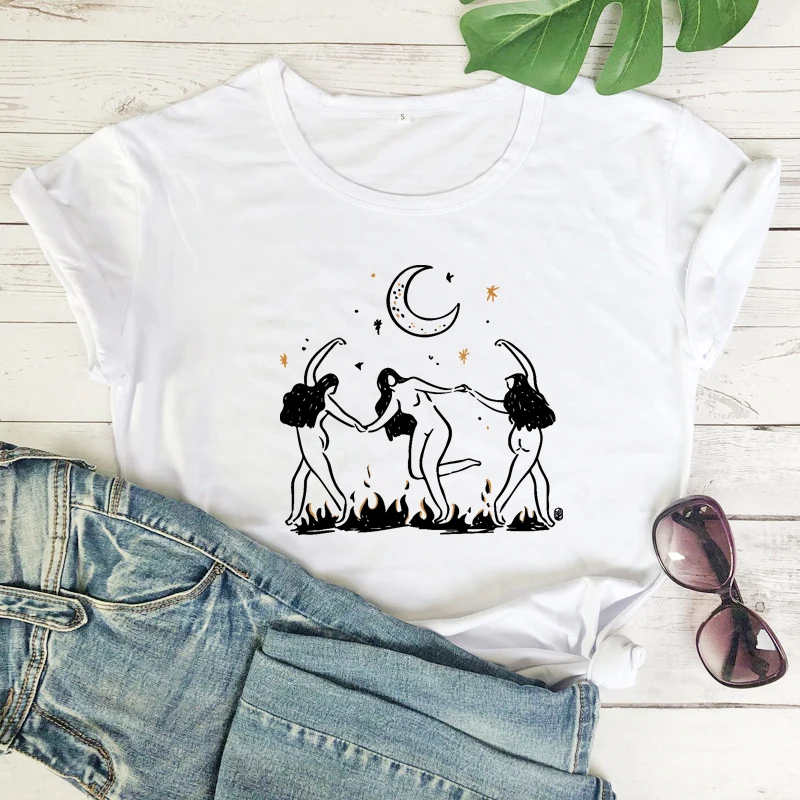 

We are the Granddaughters of the Witches you couldn't Burn T-shirt Vintage Witchy Woman Graphic Tee Shirt Top