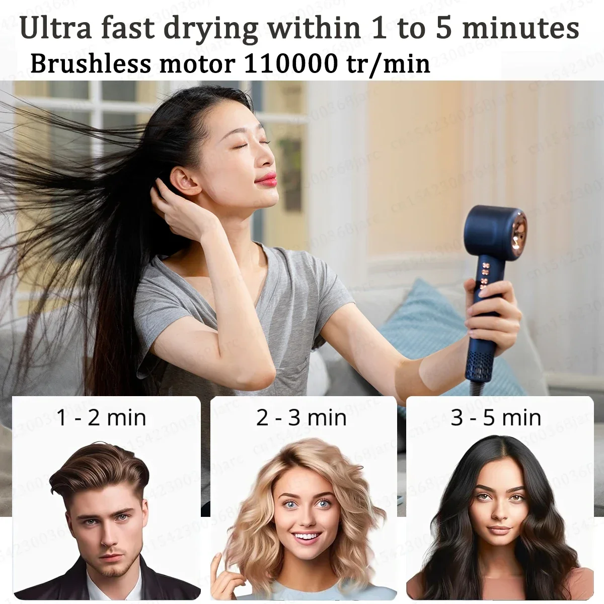 220V 1600W Hair Dryer Leafless Personal Care Styling Negative Ion Tool Constant Anion Electric