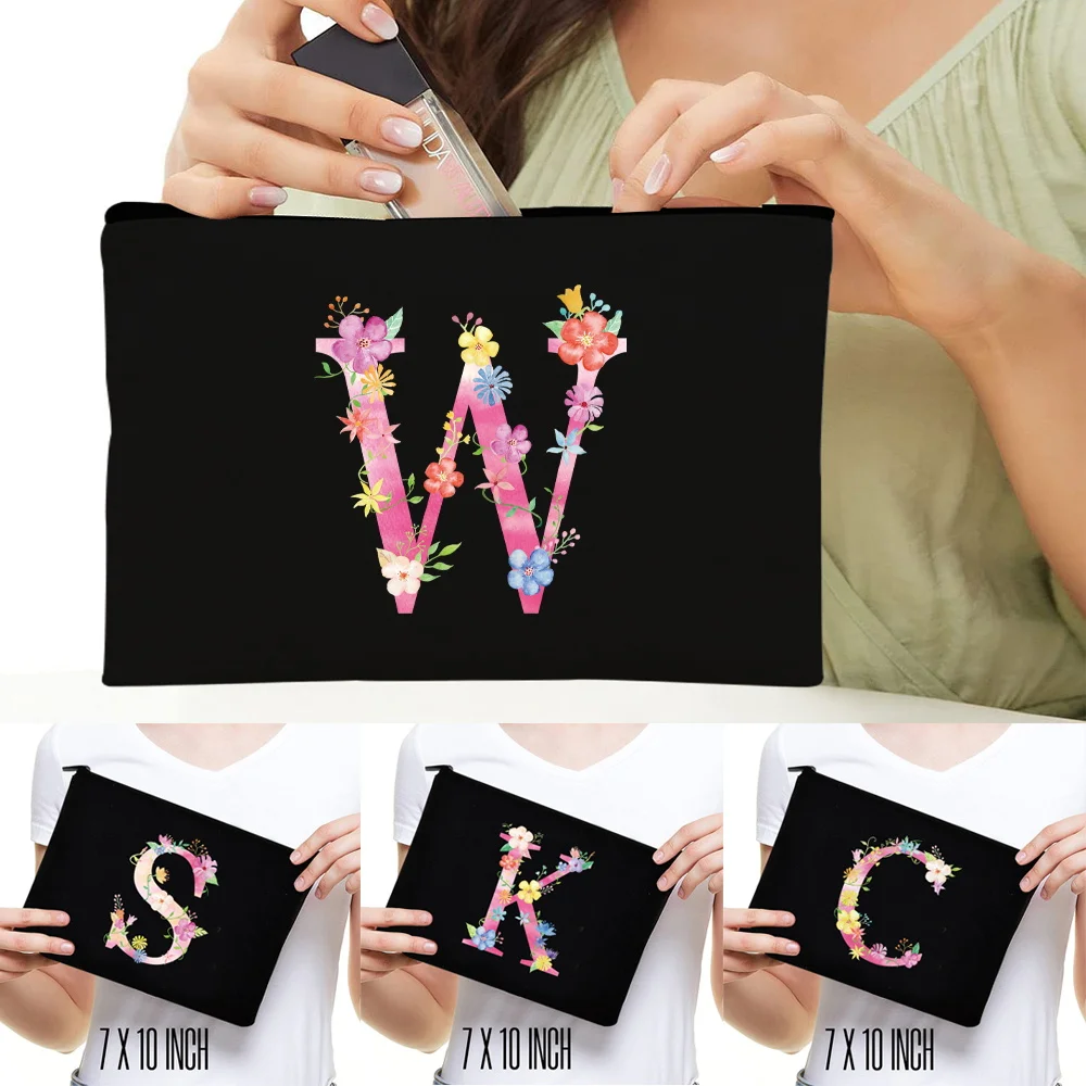 

Makeup Bags Travel Lipstick Organizer Case Pink Letter Pattern Series 2024 Ladies Portable High Appearance Index Cosmetic Bags