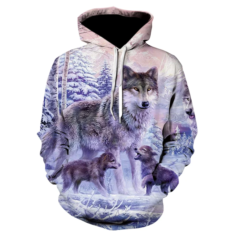 thumbnail image 1 of Sudadera con capucha para hombre 2021, moda urbana, sudadera de manga larga de hip hop, chaqueta con estampado de lobo en 3D de gran tamaño, 1 of 5