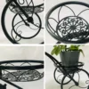 3-Tier Bicycle Shape Plant Stand Shelf Flower Holder Rack Garden Home Patio Decor Metal Wrought Iron Tricycle Planter 3